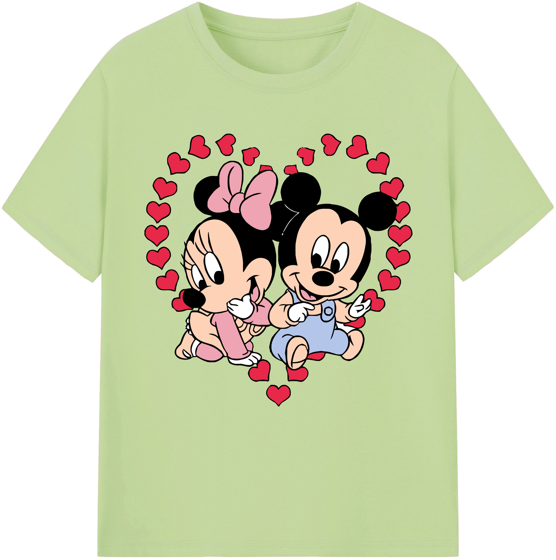 （画像用） ミッキーマウス Mickey Mouse 綿100％半袖Tシャツ（フロントプリント）